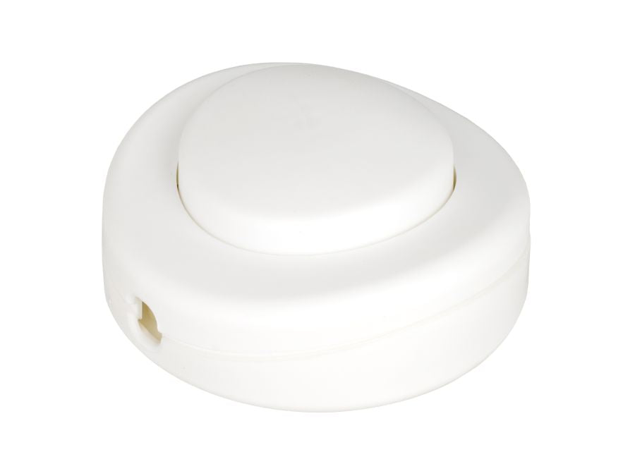 Fodkontakt - 1 pol OFF-ON, Hvid