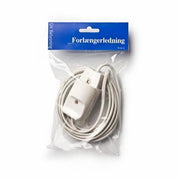 Forlængerledning u/jord 3m hvid