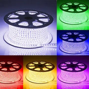 5 meter RGB vandtæt LED strip - 230V, 60 LED, 5W/m, IP67