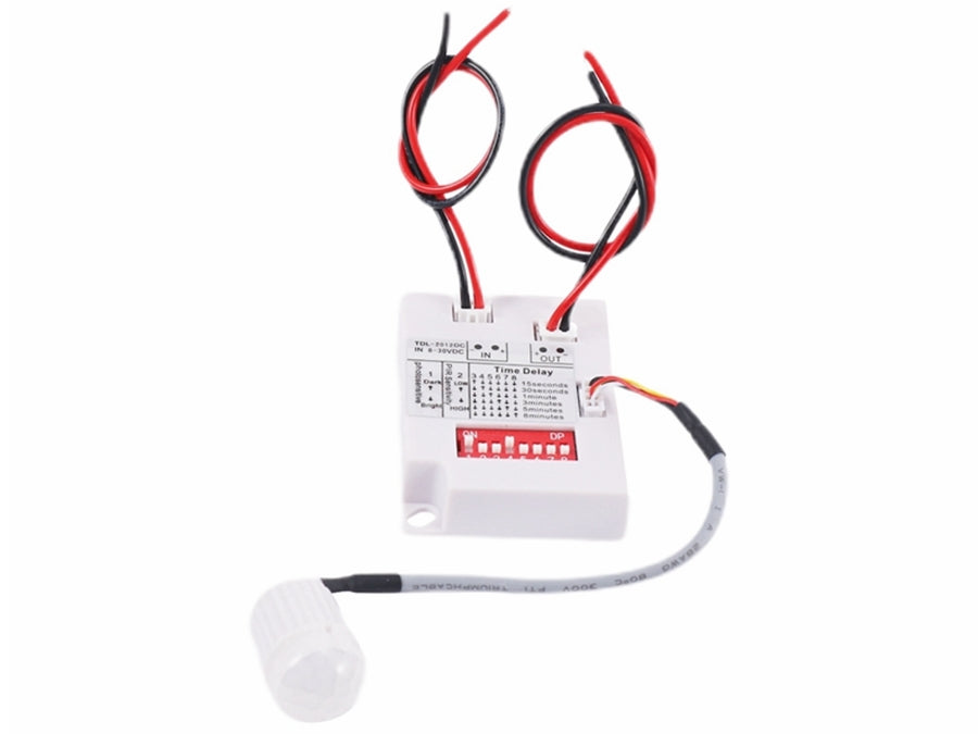 PIR bevægelsessensor - 12-24Vdc, 140°, Mini til indbygn.