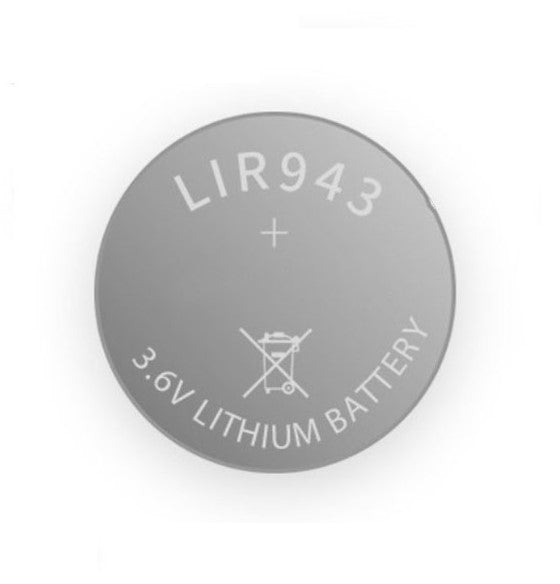 LIR943 Genopladelig LiION knapcelle - 3,6V 25mAh (Ø9x4,3mm)