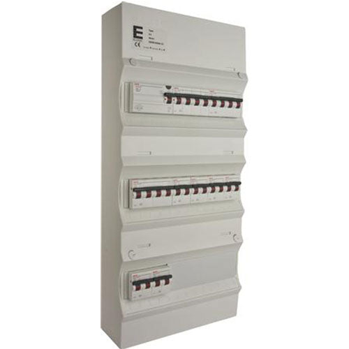 Færdigmonteret gruppetavle - HPFI - 1x16A 3P+N, 2x13A 3P+N, 6x13A 1P+N - Grå