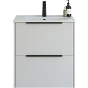 61 cm  Mido+ Classic møbelsæt med Amber vask, stribet, sand mat