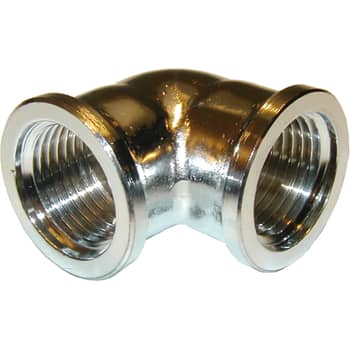 1/2" Vinkel 90° muffe/muffe forkromet Messing Afzinkningsfri