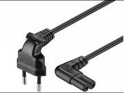 Strømkabel - Euro 90° han > C7 (8-tal) 90° hun, Sort (5m)