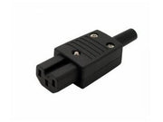 Apparatstik - IEC320-C15, 3pol hun (høj-temp.), Sort