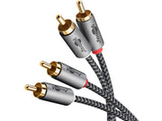 Stereo RCA(Phono) kabel, tekstilkappe (1m)