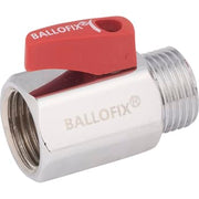 1/2" Kuglehane med rødt greb muffe/nippel