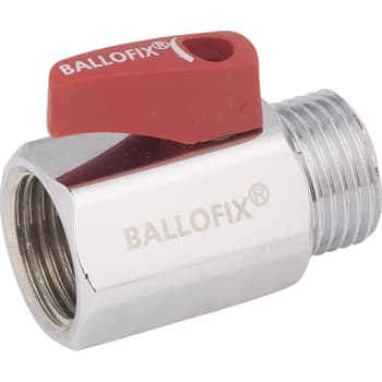 1/2" Kuglehane med rødt greb muffe/nippel