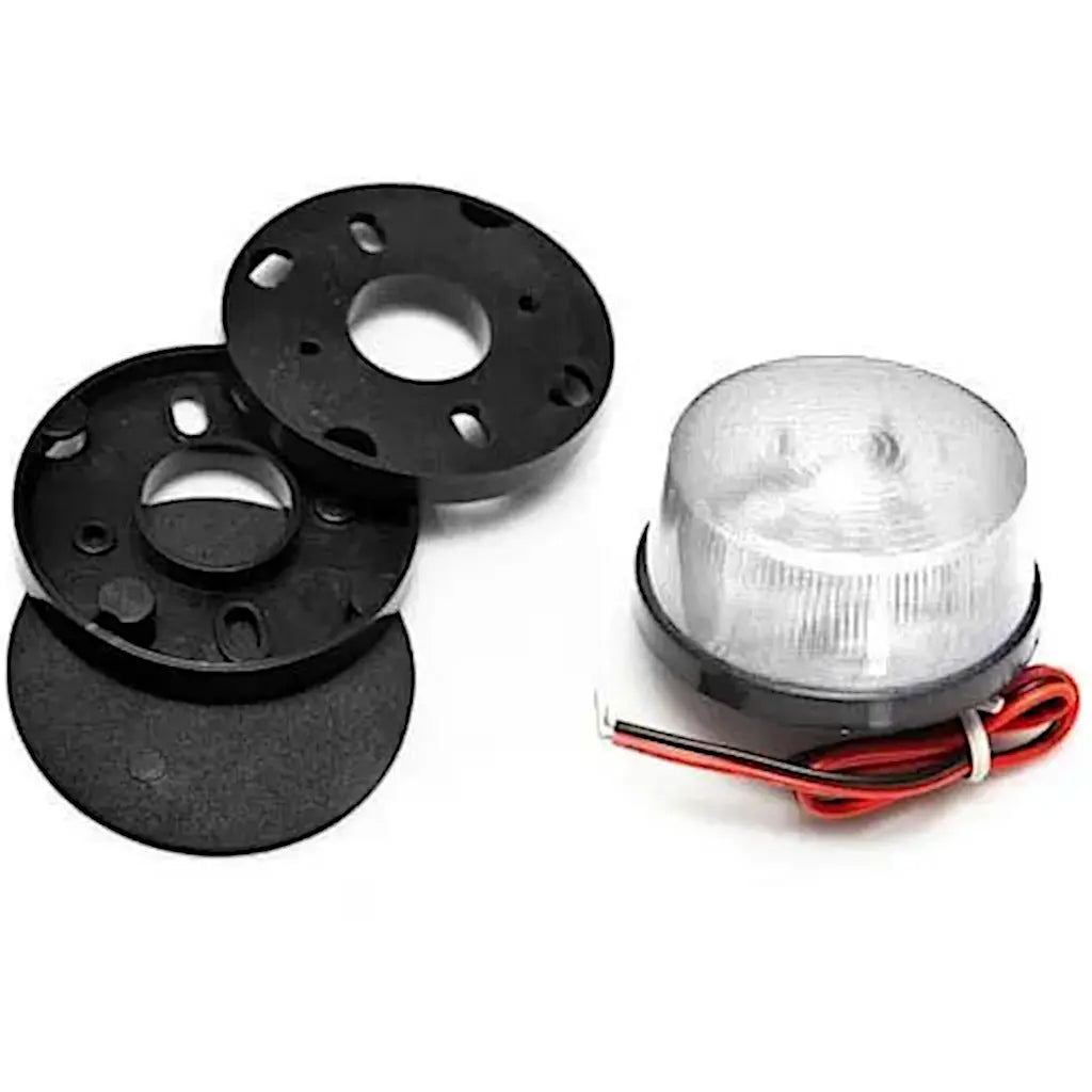 Udendørs blinklys - Klar hvid, 12Vdc / 1W, Strobo (IP54)