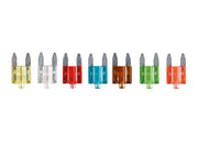 Mini bilsikringssortiment - 10 stk. m. lys (7,5A til 30A)