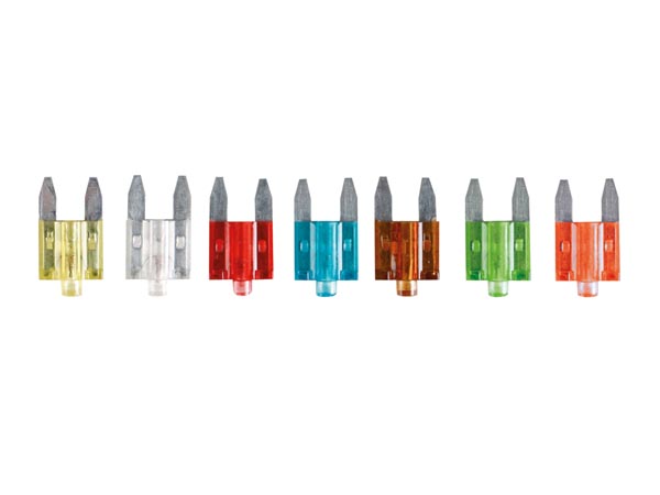 Mini bilsikringssortiment - 10 stk. m. lys (7,5A til 30A)