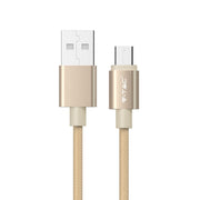 1M Micro USB Fletnylonkabel - Guld (Platinum Serie)