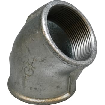 1.1/2" Galvaniseret vinkel 45° muffe/muffe