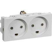 Fuga Stikkontakt 2 modul 2-pol med jord lysegrå