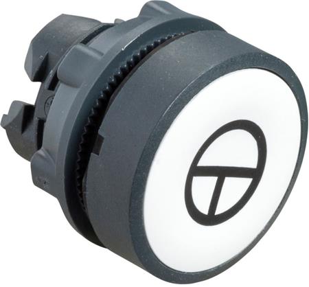 TRYKKNAP HVID PLAN M/SORT "T"