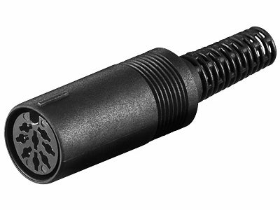 DIN forlænger - 8pol hun multistik 270°, Plasthus