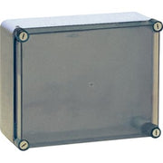 Monteringskasse 300x220x120 mm transparent med hængslet låg