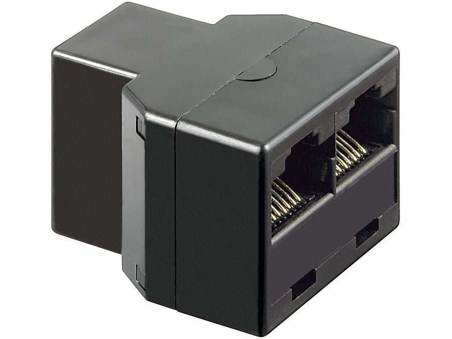 ISDN splitter - RJ45(8P8C) hun > 2 x RJ45(8P8C) hun, Sort