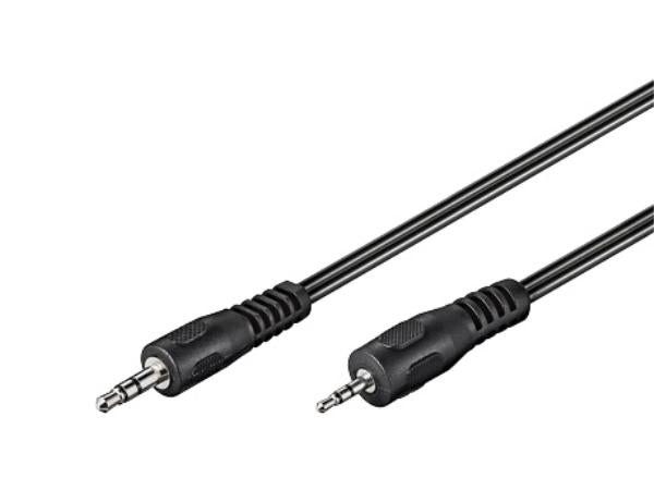 Audiokabel - 2,5mm st. JACK han til 3,5mm st. JACK han (2m)