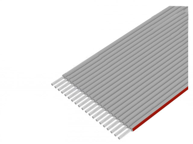 Fladkabel - 20 pol 1mm AWG28, Grå (metervare)