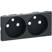 LK Fuga afdækning til 2m stikkontakt med pindjord - koksgrå