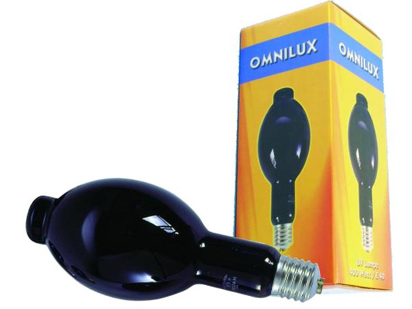 UV sortlyspære - 135V / 400W, E40 sokkel (Omnilux)