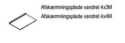 Afskærmningsplade vandret 4x4M