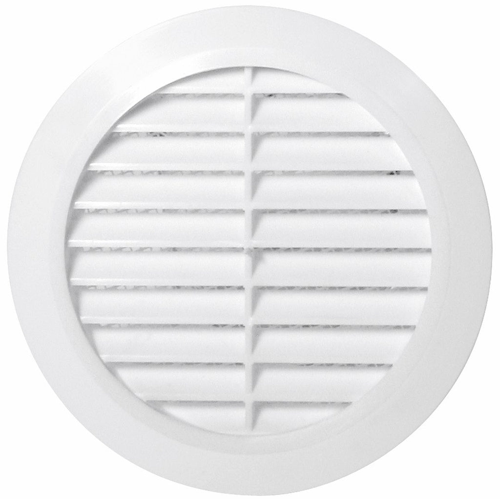 VENTILGITTER RUND 100MM HVID