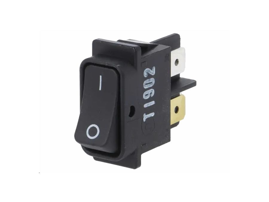 Vippekontakt - 2P OFF-ON spadeterminaler 10A-250V, SORT I/O