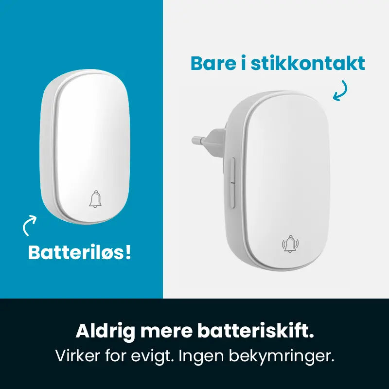 Divo trådløs dørklokke 230V m/tryk hvid