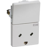 Fuga Stikkontakt EDB 2-pol med jord lysegrå