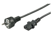 Strømkabel - CEE7/7 han til C13 (IEC), 1mm² Sort (1,5m)