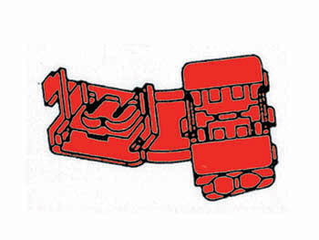 Klemme samlemuffe - For 2 x 0,5-1mm² ledning, Rød (100 stk.)
