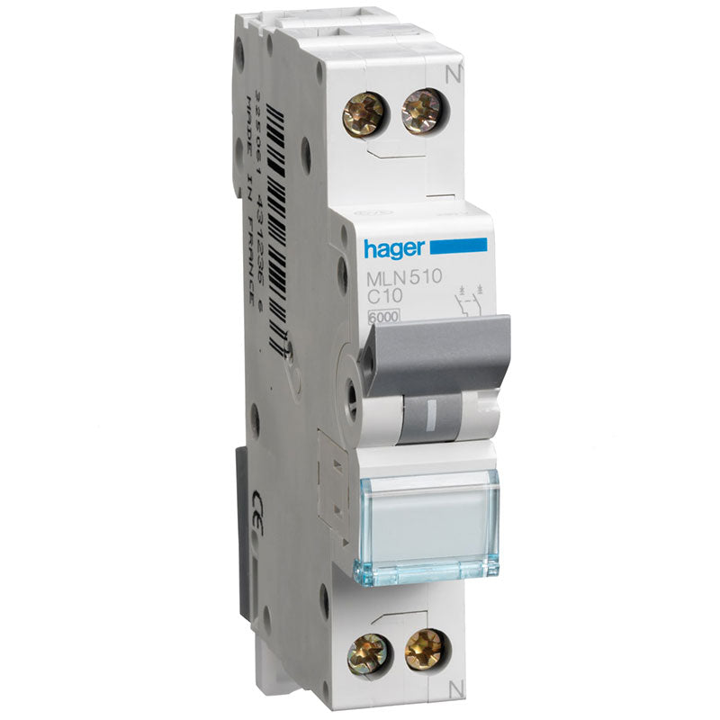 Automatsikring 10A 1P+N C 6kA 1M