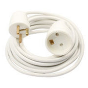 Forlængerledning med jord 5 meter - hvid