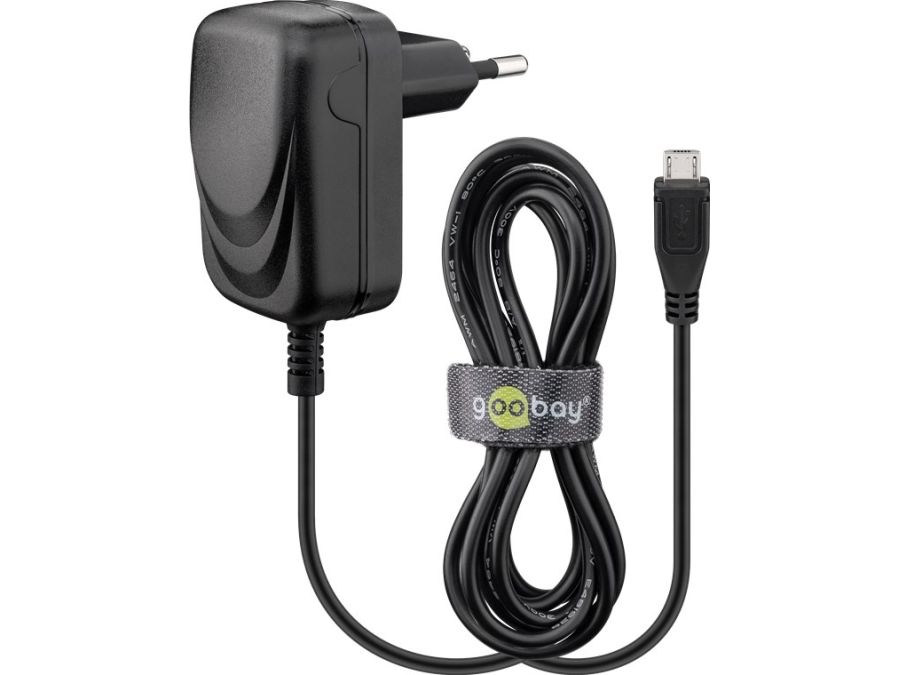 USB netadapter - 5V / 5W, 1 x Micro-USB, Sort