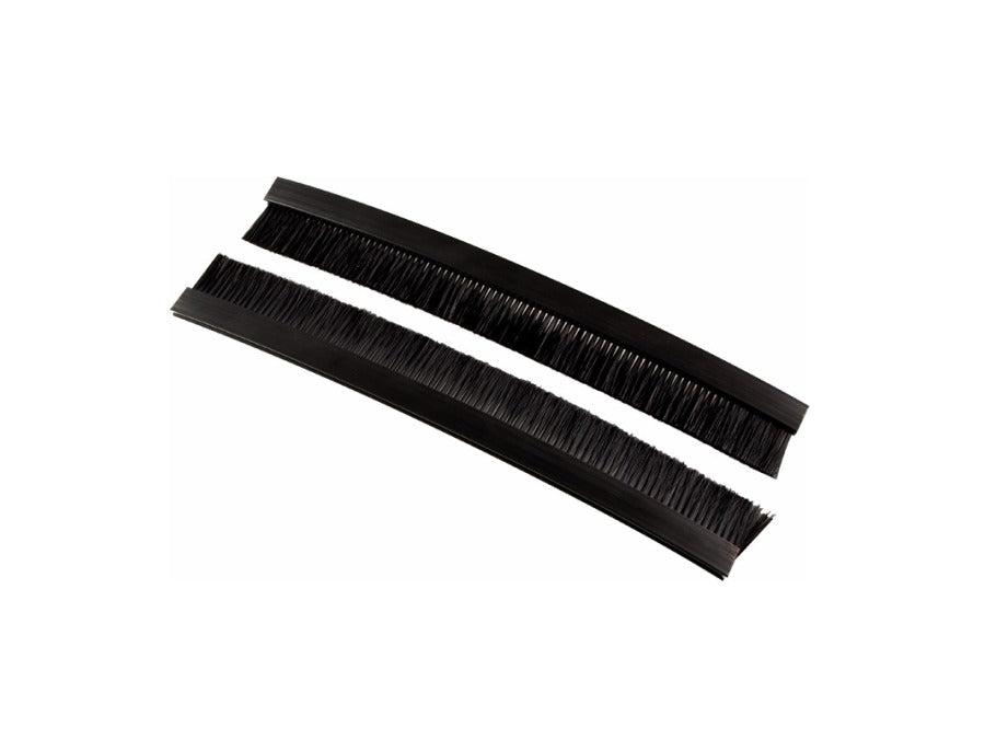 19" Kabelguide børster til dækning af kabelindgange, Sort