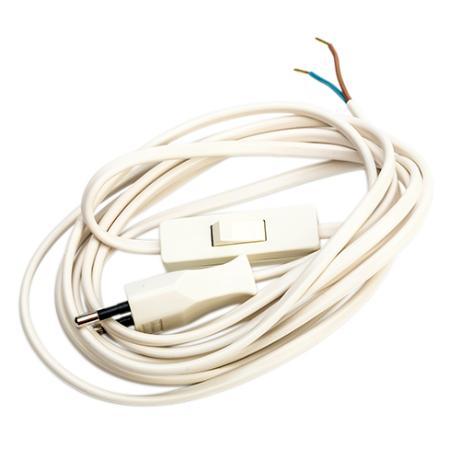 Komplet ledningssæt m/afb. 2,5m hvid