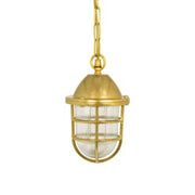 Andromeda 419 Pendel med riflet glas + gitter støbt messing IP44