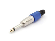 JACK stik - 6,35mm mono han, Blå