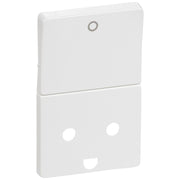 LK Fuga afdækning til stikkon. m. jord og 2-pol afbryder - hvid