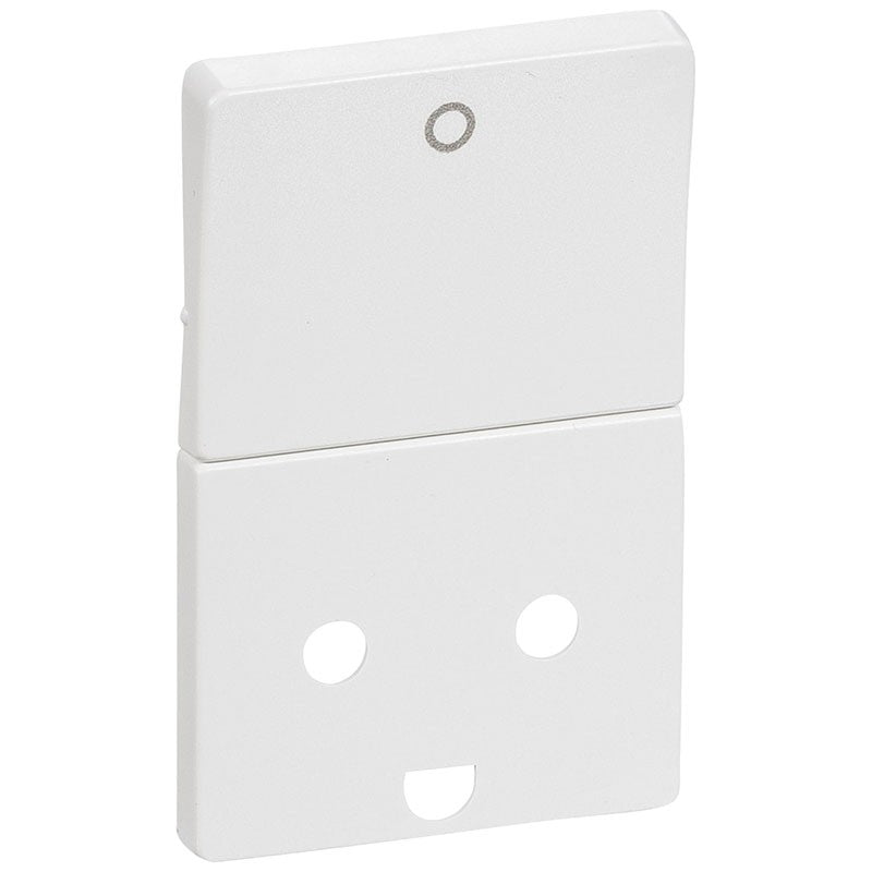 LK Fuga afdækning til stikkon. m. jord og 2-pol afbryder - hvid