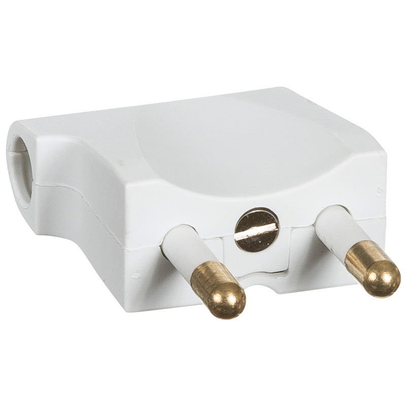 Stikprop Flad uden Jord Vinkel V1 Hvid