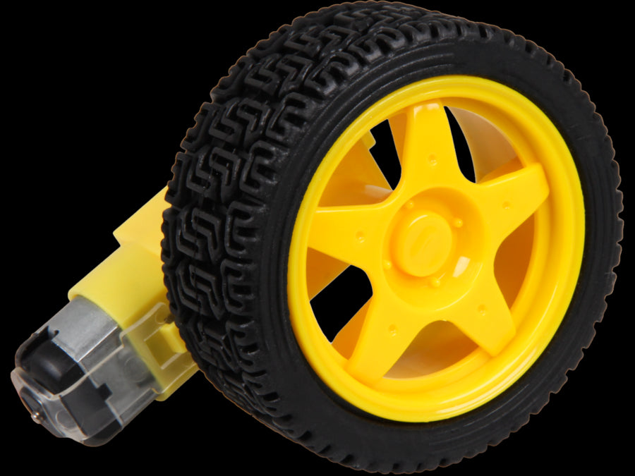 DC motor + hjulsæt til Arduino robotprojekter (1 stk.)