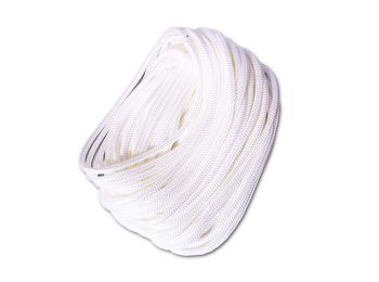 Polyesterline m. hård kerne - Ø5mm, Hvid (5m)
