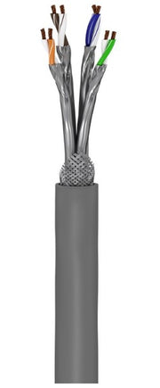 S/FTP netværkskabel - CAT6a, trådet CU, PIMF, Grå (50m)