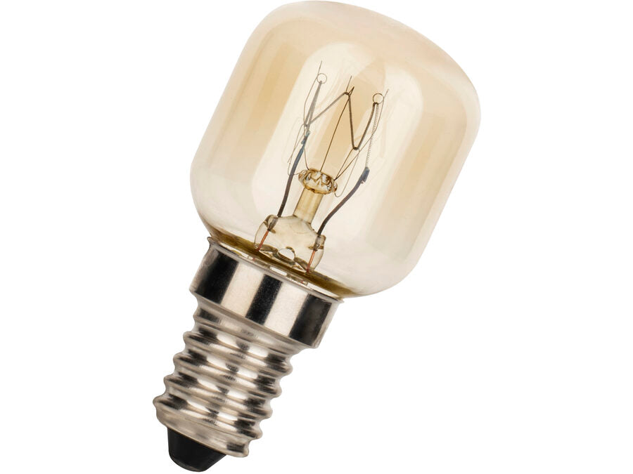 Ovnpære - 230V 40W 300°C, E14 sokkel, Klar (T30x60mm)