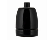 E27 Porcelænsfatning - Sort, m. trækaflastning