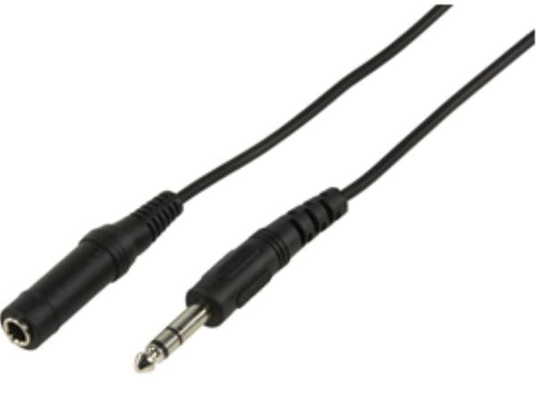 Hovedtelefonkabel - 6,35mm st.JACK han/hun (5m)